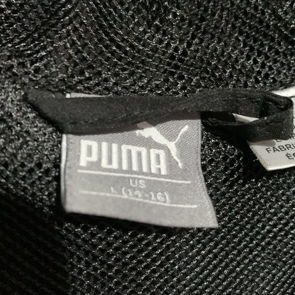 PUMA Light Jacket S 14-16 Black White with Hoodie Zip Up Pockets Polyester - Picture 10 of 16